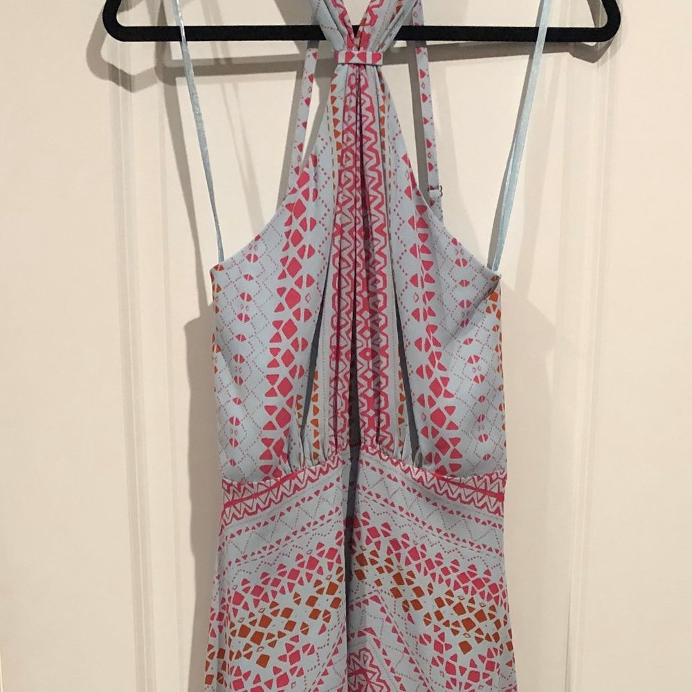 BCBG Summer Halter Dress with High Low Hemline.